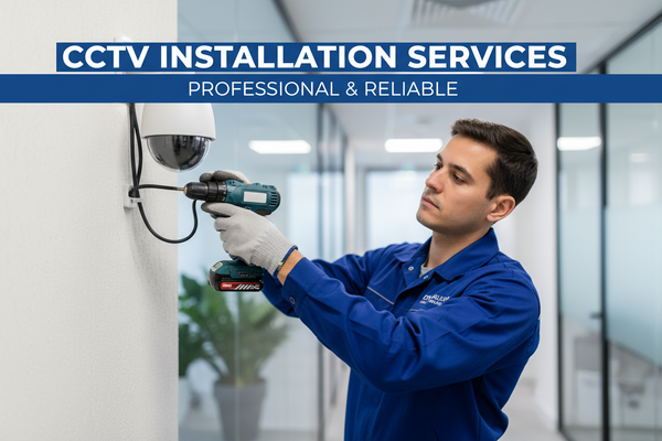 cctv instalation services likh do or image ma saff nazr aya ka banda cctv instaltion kr raha ha camra bhi nazr aya